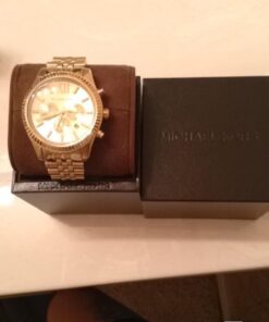 Michael Kors Lexington Men's Watch, Stainless Steel Bracelet Watch for Men Gold Steel 38 51QWDtOnqAL