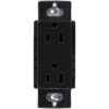 Lutron Claro 15 Amp Duplex Outlet, CAR-15-BL, Black 1 Pack Receptacle 27 51QcL6QqcSL