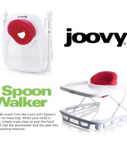 Joovy Spoon Baby Walker & Activity Center Featuring Three Adjustable Heights, Tough Luggage Grade Seat Material, and 30 lb Weight Capacity - JPMA Safety Certified (Red) Red 22 51Qdi7kDgNL