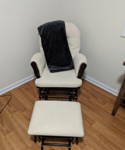 Storkcraft Premium Hoop Glider and Ottoman (Espresso, Beige) – Padded Cushions with Storage Pocket, Smooth Rocking Motion, Easy to Assemble, Solid Hardwood Base Espresso W/ Beige Micro 48 51QkVnnH8oL