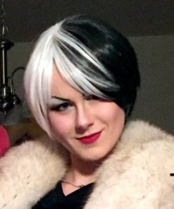 MapofBeauty Mixed Color Short Straight Cosplay Costume Wig (Black/White) 20 51QoA19IiTL