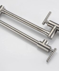 SUMERAIN Pot Filler Faucet Wall Mount,Brushed Nickel Finish and Dual Swing Joints Design Brushed Nickel 19 51QrQGJvhcS