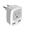 European Travel Plug Adapter, TESSAN International Power Plug with 2 USB Ports, Type C Outlet Adaptor Charger for US to Most of Europe EU Iceland Spain Italy France Germany Type C - Most of Europe (Gray)