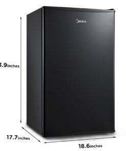 Alternative view of Midea WHS-121LB1 Mini fridge Small Refrigerator 3.3 Cubic Feet Black for Bedroom Office or Dorm with Adjustable Remove