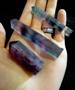 CrystalTears Fluorite Healing Crystal Wands Set Faceted Prism Gemstone Point Wand Carved Reiki Healing Stone with Box Gift for Christmas Fluorite-3pcs 22 51QyIyiP77L