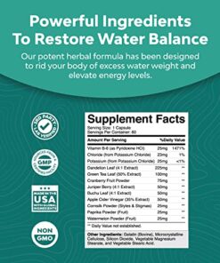 Water Retention Pills for Women and Men - Fast Acting Easy To Take Water Away Pills Maximum Strength Formula - Diuretic Pills for Water Retention Kidney Support and Bloating Relief for Women and Men 19 51RBXcpgKHL