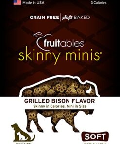 Fruitables Skinny Mini Dog Treats – Healthy Treats for Dogs – Low Calorie Training Treats – Free of Wheat, Corn and Soy – Grilled Bison – 5 Ounces 5 Ounce (Pack of 1) 8 51RFExMMf3L