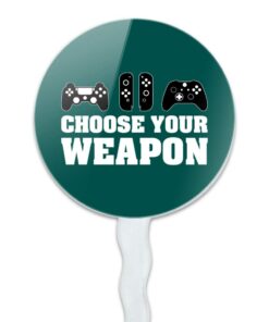 Alternative view of Choose Your Weapon Controllers Games Gamer Cupcake Picks Toppers Decoration Set of 6
