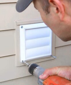 DPD Outdoor Dryer Vent Cover Cap 4'' Louvered Cover White Exterior Wall Vent Hood Outlet Airflow Vent 15 51RHEok8KL