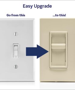 Leviton SureSlide Dimmer Switch for Dimmable LED, Halogen and Incandescent Bulbs, 6672-1LT, Light Almond 11 51RJ8JIsAZL