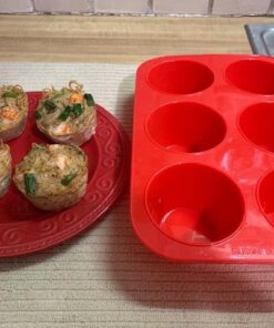 Silicone Texas Muffin Pans and Cupcake Maker, 6 Cup Jumbo, Set of 2, Professional Use Muffin Pan Jumbo 6 Cup 2PCS 35 51RJozwppWL