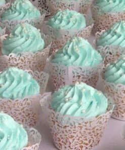 SUYEPER 100pcs Cupcake Wrappers Artistic Bake Cake Paper Cups Little Vine Lace Laser Cut Liner Baking Cup Muffin Case Trays for Wedding Party Birthday Decoration (White) White 38 51RPdBYOIL