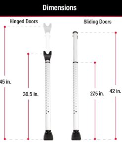 Master Lock door security Bar, Home security Stopper, Adjustable from 27-1/2 in. to 42 in., for Sliding and Front doors 1 Pack, 265EC Standard Security Bar, 1 Pack 29 51RZR08qHaL
