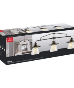 Globe Electric 64845 Nate 3-Light Pendant, Oil Rubbed Bronze, Clear Glass Shades, Bulb Not Included Without Bulb Oil Rubbed Bronze (3-Light) 39 51RpucrSVdL