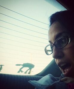 Girl Walking Robot Sticker Decal Notebook Car Laptop 8" x 4" (White) 40 51RuyuvXavL