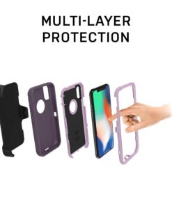 OtterBox iPhone XR Defender Series Case - BLACK, rugged & durable, with port protection, includes holster clip kickstand 34 51RwvvFkkqL