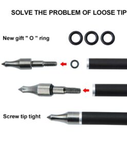 ANTSIR 30 Inch Carbon Arrows Practice Targeting Arrows with Removable Tips for Compound and Recurve Bow(Pack of 12) A-Red White 22 51RxZ5kFQLL