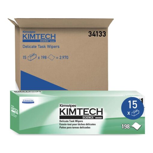 Kimberly Clark Safety 34133 White Kimwipes Delicate Task Wipers, 11.8" x 11.8" (Pack of 196)