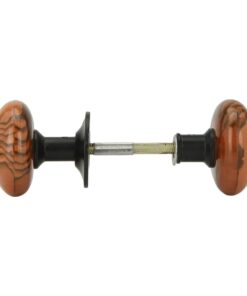 A29 Porcelain Rim Lock Knob Set, Swirl Brown Color, Black Powder Coat Stem Brown Swirl 13 51SHZtkbzTL