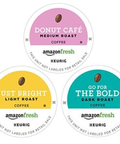 AmazonFresh 60 Ct. Coffee Variety Pack, 3 Flavors, Keurig K-Cup Brewer Compatible Donut Cafe/The Bold/Just Bright 60 Count (Pack of 1) 9 51SLzaIPvOL