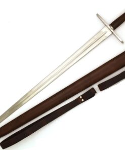 Medieval Warrior 13th Century Full Tang Tempered Steel Norman Long Real Sword with Leather Scabbard 6 51SMjHKN4vL