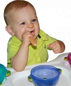 Baby Bowls and Matching Lids - Suction Cup Bowls for Babies, Toddlers & Infants - Set of 3 Sizes - 6 Pieces 22 51Sbz2gx9NL