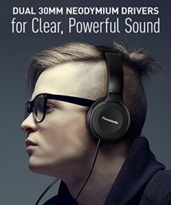 Panasonic On Ear Stereo Headphones RP-HF100M-W with Integrated Mic and Controller, Travel-Fold Design, Matte Finish, White One size 9 51SftrBCsWL