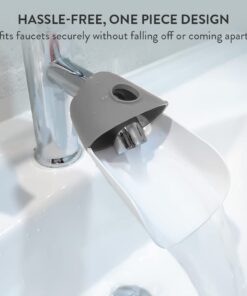 Prince Lionheart Fun and Safe Hand-Washing Solution | Faucet Extender for Babies and Toddlers | Fits Standard and Gooseneck Faucets | Galactic Grey 1 Pack 27 51ShGnYoPkL