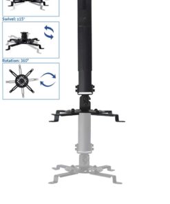 VIVO Universal Extending Ceiling Projector Mount, Height Adjustable Projection, Black, MOUNT-VP02B 26 51Sk6uvGE5L