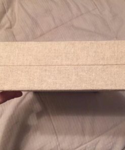 Novel Box Glass Top Linen Light Beige Metal Clasp Jewelry Display Case 14.75X8.25X2.1" + Custom NB Pouch Large: 14.75X8.25X2.1 16 51SsfLSPZqL