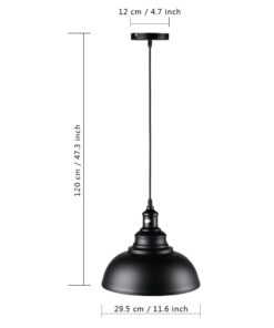 LIGHTESS Black Pendant Light Dimmable, Industrial Hanging Lights Metal Barn Farmhouse Kitchen Lighting Edison Ceiling Mount Fixture, OLL466 26 51Sua2MvIzL