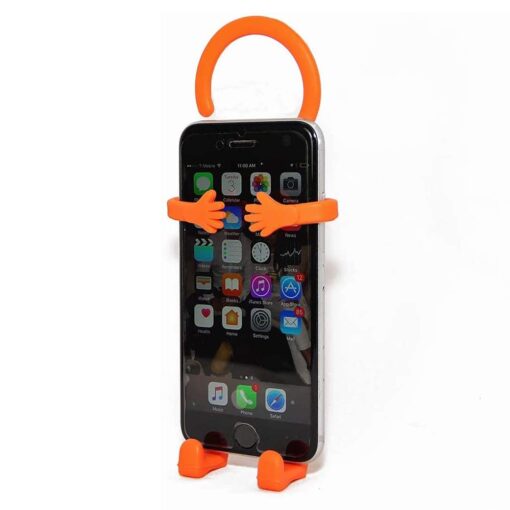 Bondi Flex Phone Holder and Stand - Adjustable Flexible Silicone Case Hanging Mount for Car Compatible with iPhone 7, 7 Plus, 8, 8 Plus – Samsung Galaxy S6, S7, S8 and Other Smartphones – Orange Standard Packaging