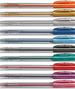 linc Shine Glitter Gel Pen, 10 CT Assorted | 1.0mm Medium Tip Size, Contoured Grip, Broad for Thick Vibrant Lines, Stocking Stuffer 21 51T28OBba5L
