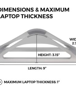HumanCentric Vertical Laptop Stand for Desks (Silver) | Adjustable Holder to Dock Apple MacBook, MacBook Pro, and Other Laptops to Organize Work & Home Office Silver 31 51TBZgfbsL 1