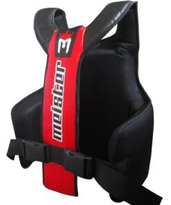 Meister Full Torso Chest Guard w/Gel Padding for MMA, Boxing & Muay Thai Black w/ White & Red Adult 6 51THCWisShL