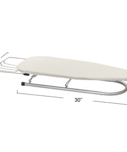 Household Essentials Tabletop Ironing Board, Compact Ironing Board with Iron Rest, Includes Door Hang, Perfect for Dorms and Small Spaces, 12 x 30", Silver 17 51THRgcus0L