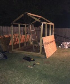 EZBUILDER 70187 Peak Style Shed Instant Framing Kit, 7'x8', Brown 47 51TIQd5 R4L