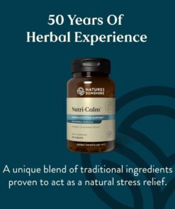 Nature's Sunshine Nutri-Calm - Herbal Stress Relief Supplement, Natural Relief for Adults, Happy Pills for Stress, Sleep & Mood Support, Mood Boost - 100 Tablets 100 Count (Pack of 1) 17 51TUSPOGUNL