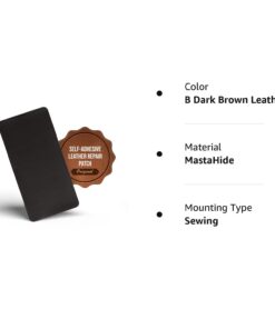 MastaPlasta Self-Adhesive Premium Leather Repair Patch - Dark Brown 8" x 4" (20 x 10 cm). Instant Upholstery-Quality Patch for Furniture, Car Interiors, Bags, Jackets Vinyl & More 8in x 4in B Dark Brown Leather 30 51TYEOZEOxL 3