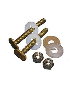 LASCO 04-3645 Solid Brass 5/6-Inch by 2-1/4-Inch Heavy Duty Bolts with Nuts and Washers Toilet Bolts 1 Pack