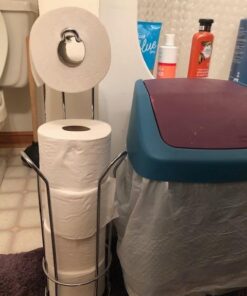 iDesign Classico Metal Toilet Tissue Roll Reserve Organizer for Bathroom, Compact Organizer, Holds 4 Rolls of Toilet Paper, Chrome Set of 1 34 51TefVzElL