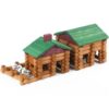 Wondertoys 170 Pieces Wood Logs Set Ages 3+, Classic Building Log Toys for Boy, Creative Construction Engineering Educational Gifts 170 PCS Farm