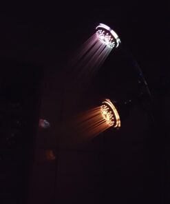 PowerSpa All-Chrome 7-Color LED Shower Head/Hand Held Shower High Pressure Twin Combo Showerhead System with Air Turbo Technology - Includes Premium Stainless Steel Hose and 3-way Water Diverter 29 51U4Jrn6H0L