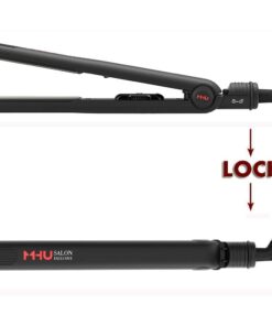 MHU Flat Iron 1 Inch Professional Travel Portable Negative Ions Protect Hair, Hair Straightener&Curler Anti frizz Dual Voltage Salon Floating Titanium Plate, Hair Iron, Fast Heat Adjustable Temp Black 14 51U56bPaFmL