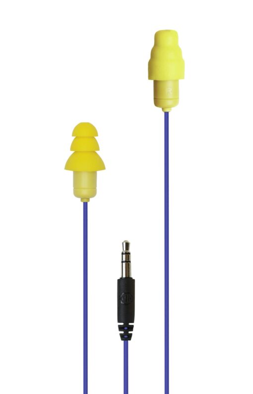 Plugfones Guardian in-Ear Earplug Earbud Hybrid - Noise Reduction in-Ear Headphones(Blue & Yellow) Blue