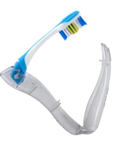 GUM Folding Travel Toothbrush - Compact Head + Tongue Cleaner - Soft Bristled Travel Toothbrushes for Adults 1ct (6pk) 6 Brushes 24 51U7jym8nQL