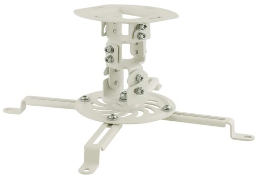 Mount-It! Low Profile Projector Ceiling Mount [30 lbs Capacity] Universal Bracket | 360 Full Motion Rotation with 30 Degree Tilt and Roll | 6 Inches High (White | Short)