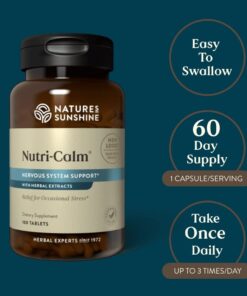 Nature's Sunshine Nutri-Calm - Herbal Stress Relief Supplement, Natural Relief for Adults, Happy Pills for Stress, Sleep & Mood Support, Mood Boost - 100 Tablets 100 Count (Pack of 1) 16 51UORwX T L