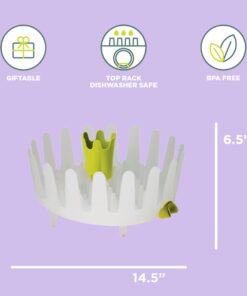Chef'n Plastic 401-281-004 DishGarden Dish Rack, 14 x 13.25 x 6.5 inches, White/Green 24 51UgupzT dL