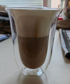 De'Longhi DeLonghi Double Walled Thermo Latte Glasses, Set of 2, 2 Count (Pack of 1), Clear, 330 milliliters Latte Glasses (set of 2) 38 51Ukzz opvL